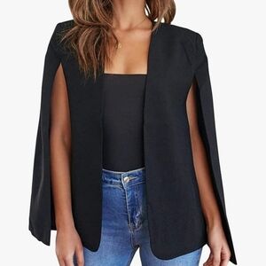 Open Front Cape Blazer Womens